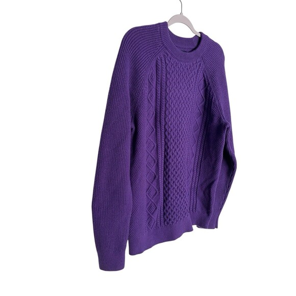 Gap Women's Purple Heavy Knit Aran Design Sweater - Picture 4 of 9